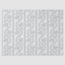 Cinta floral gris azul suave sobre hueso