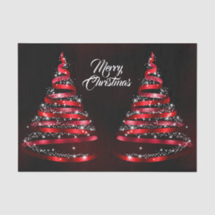 Papel De Seda Cinta Roja Brillante de Navidad Árbol Destello Neg