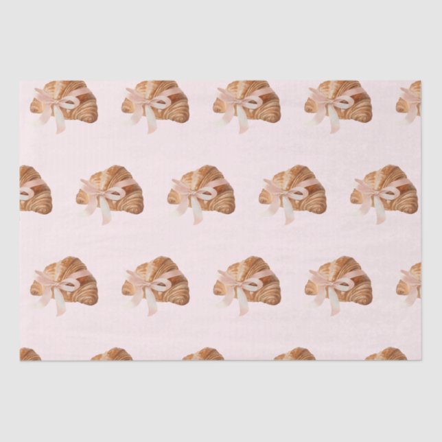 Papel De Seda Cinta rosa Croissant de Coquette Personalizada (Anverso)