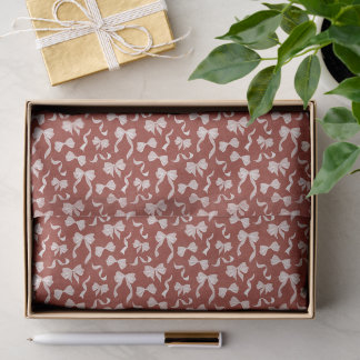 Papel De Seda Cinta y lazos vintage acuarela lino (crema rojo)