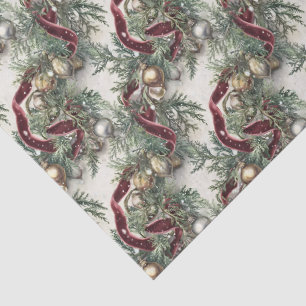 Papel De Seda Cintas de Verduras Navideñas Nostálgicas Adornos