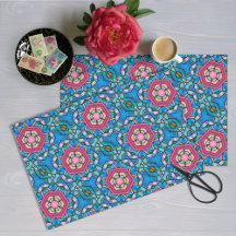 Cintas de vidrio azul y rosa Art Deco Vintage eleg