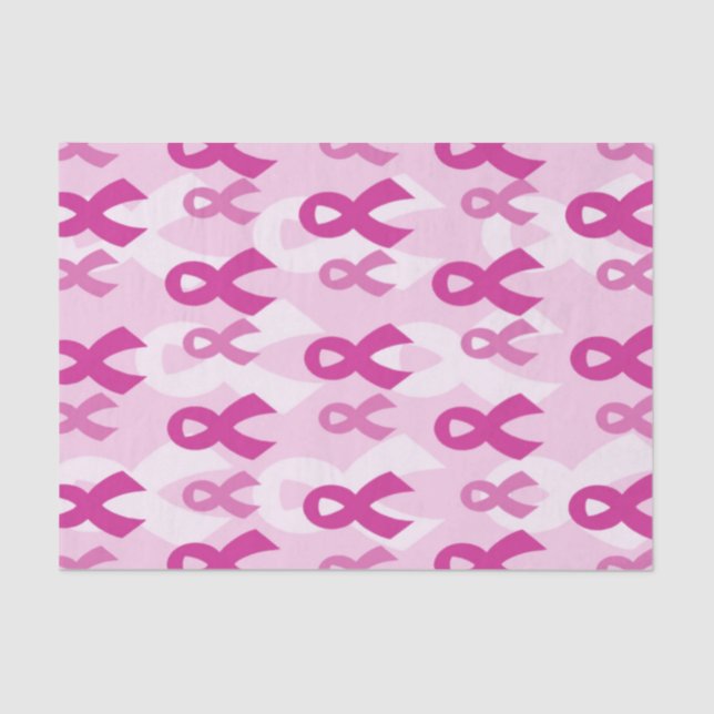 Papel De Seda Cintas rosadas/Ligeras... Cáncer de mama (Anverso)