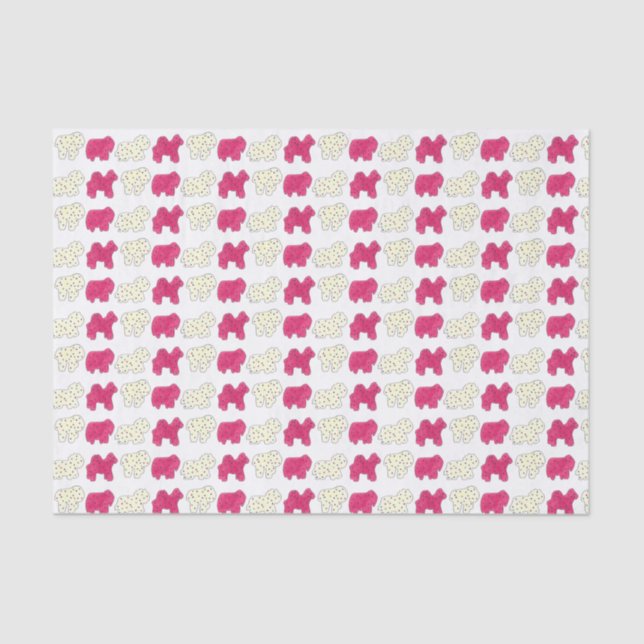 Papel De Seda Círculo blanco rosado zoológico zoológico, galleta (Anverso)