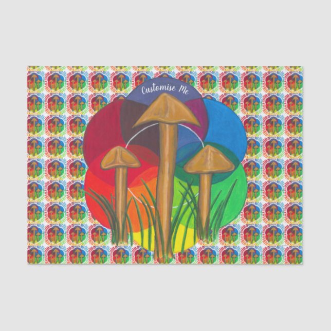 Papel De Seda Círculo de hongos - Pintura acrílica (Anverso)