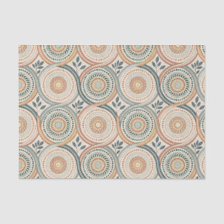 Papel De Seda Círculo Espiritual Boho Mandala y Arte de Hoja Bot