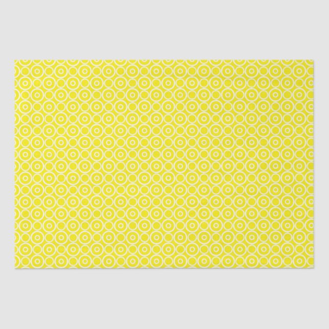 Papel De Seda Círculos Amarillos Y Blancos (Anverso)