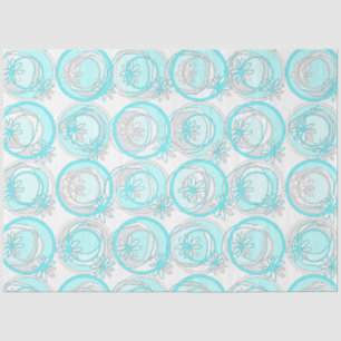 Papel De Seda Círculos de acento fondo Flores de color blanco tu