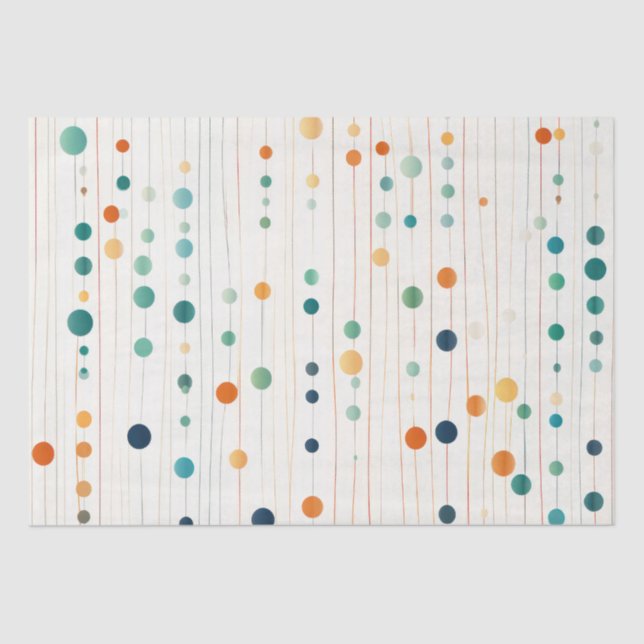 Papel De Seda Círculos de mandarina turquesa (Anverso)