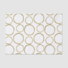 Papel De Seda Círculos Dorados Sobre Blanco Moderno Tendencia