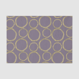 Papel De Seda Círculos dorados y púrpura beige rústico moderno t