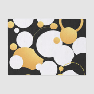 Papel De Seda Círculos que se superponen en negro