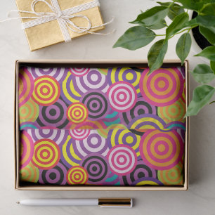Papel De Seda Círculos Retro Coloridos Patrón Sin Fin Arte Pop