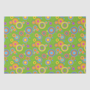 Papel De Seda Círculos retro de sangre verde