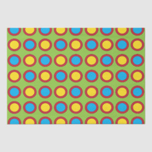 Papel De Seda Círculos rojos amarillos azules