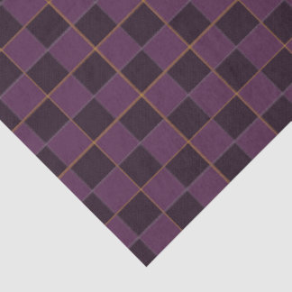 Papel De Seda Ciruela elegante y oro a cuadros
