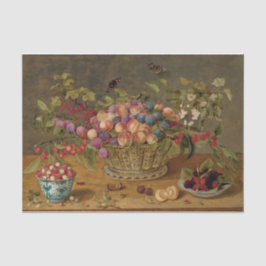 Papel De Seda Ciruelas, albaricoques, cerezas y grosellas en una