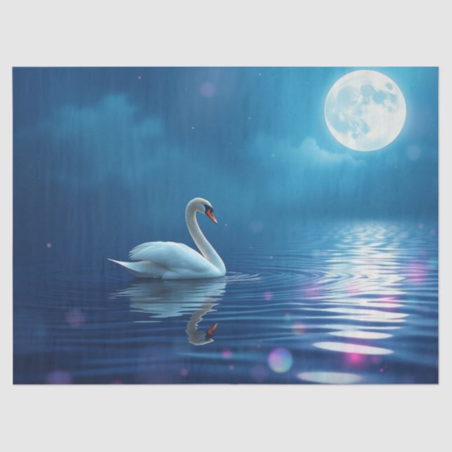 Papel De Seda cisne a la luz de la luna (Anverso)