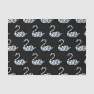 Papel De Seda Cisne de perla azul elegante sobre fondo negro
