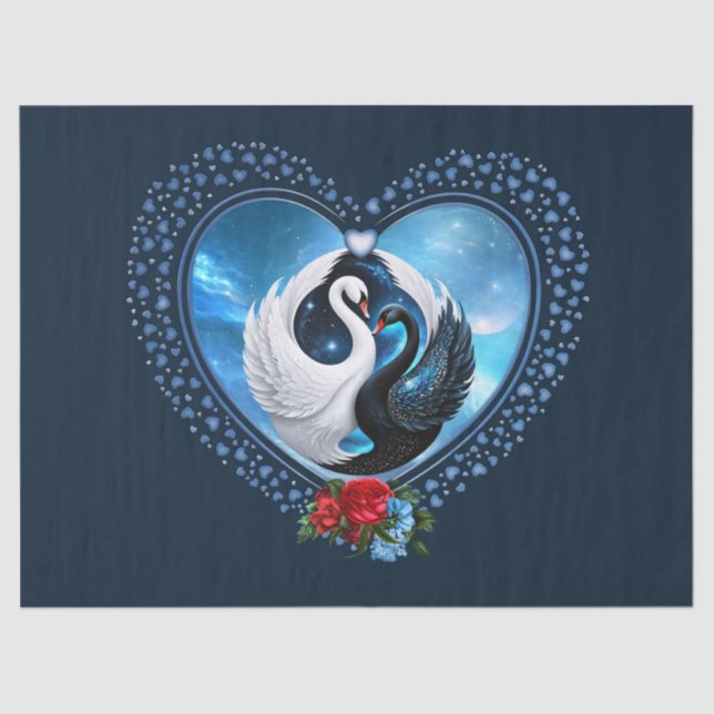 Papel De Seda cisne negro y cisne blanco (Anverso)