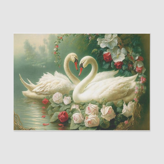 Papel De Seda Cisnes blancos (Anverso)