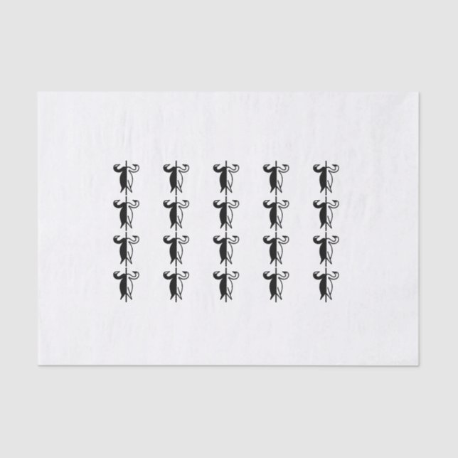 Papel De Seda Cisnes blancos y negros (Anverso)