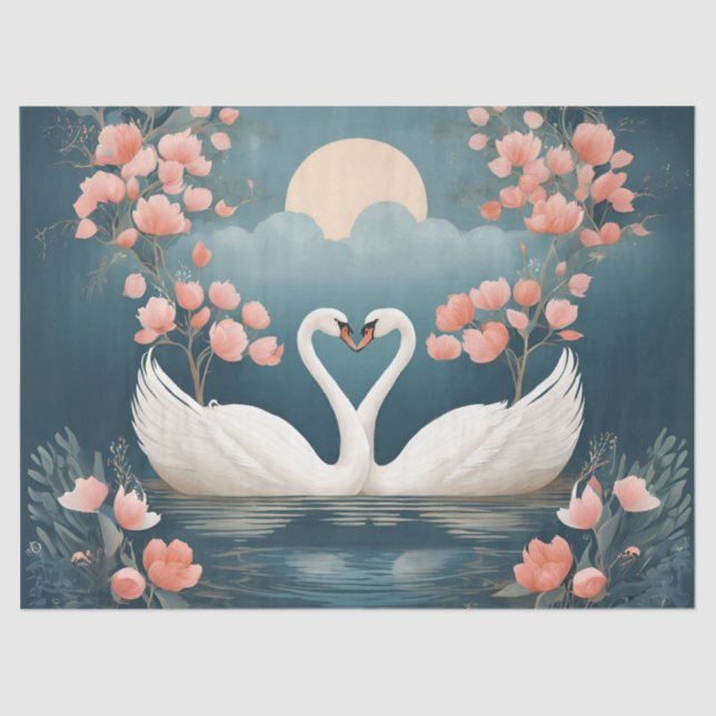 Papel De Seda Cisnes enamorados (Anverso)