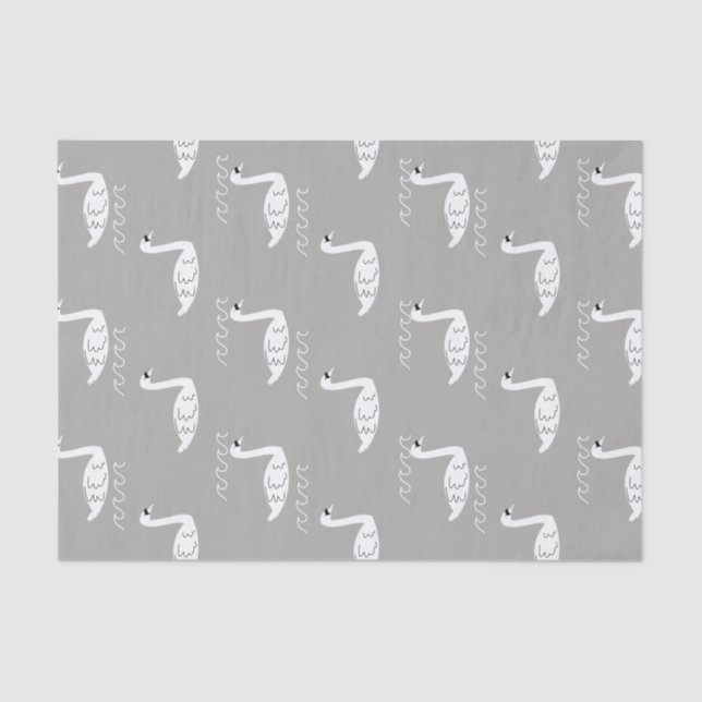 Papel De Seda Cisnes y ondas (Anverso)