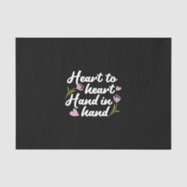 Papel De Seda Cita contemporánea de "Corazón a Corazón, Mano a M