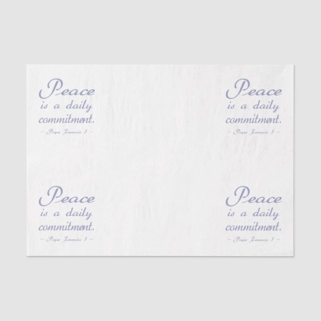 Papel De Seda Cita de Compromiso Diario de Paz (Anverso)
