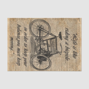 Papel De Seda Cita de la bicicleta del arte del diccionario del
