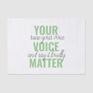 Papel De Seda Cita de motivación positiva de verde para tu voz