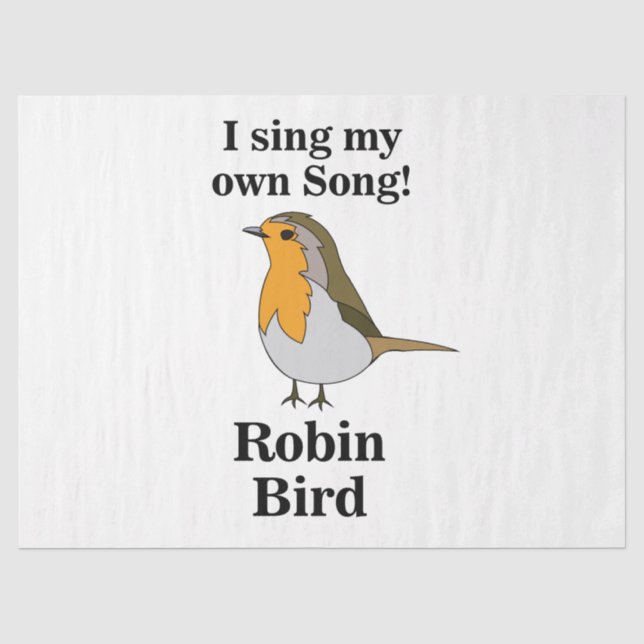 Papel De Seda Cita divertida del pájaro Robin (Anverso)
