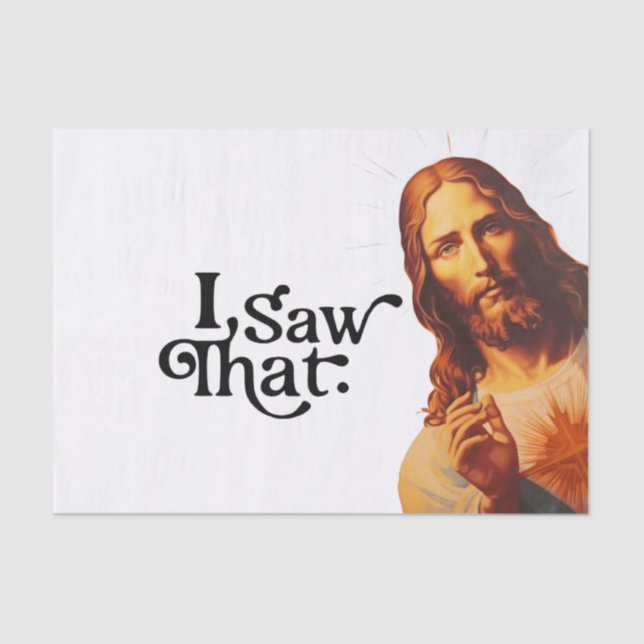 Papel De Seda Cita divertida Jesús Meme Vi Ese Cristiano (Anverso)