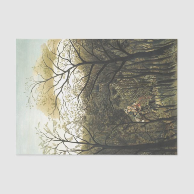 Papel De Seda Cita en el bosque, Henri Rousseau (Anverso)