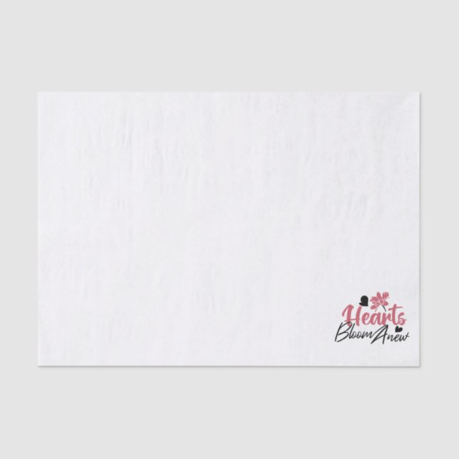 Papel De Seda Cita floral Inspiradora con nuevos corazones (Anverso)