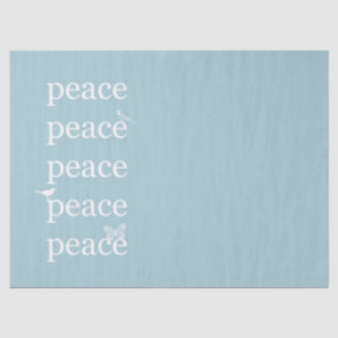 Papel De Seda Cita inspiradora de Paz Azul Blanco