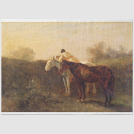 Papel De Seda Cita rural (Beso romántico a caballo)