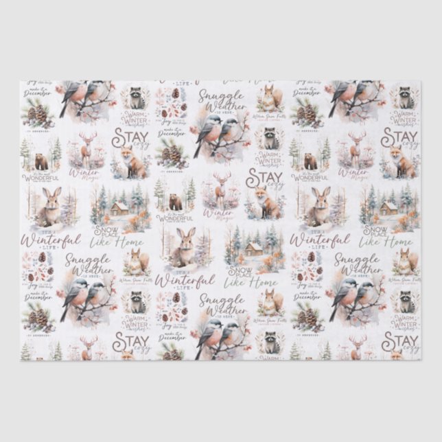 Papel De Seda Citas acogedoras y tradicionales de Navidades de b (Anverso)