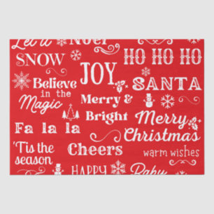 Papel De Seda Citas de vacaciones Navidades Palabras rojas