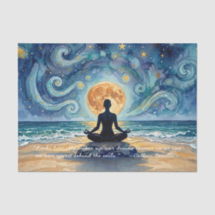 Papel De Seda Citas de Yoga Meditación Cielo Nocturno Estrellado