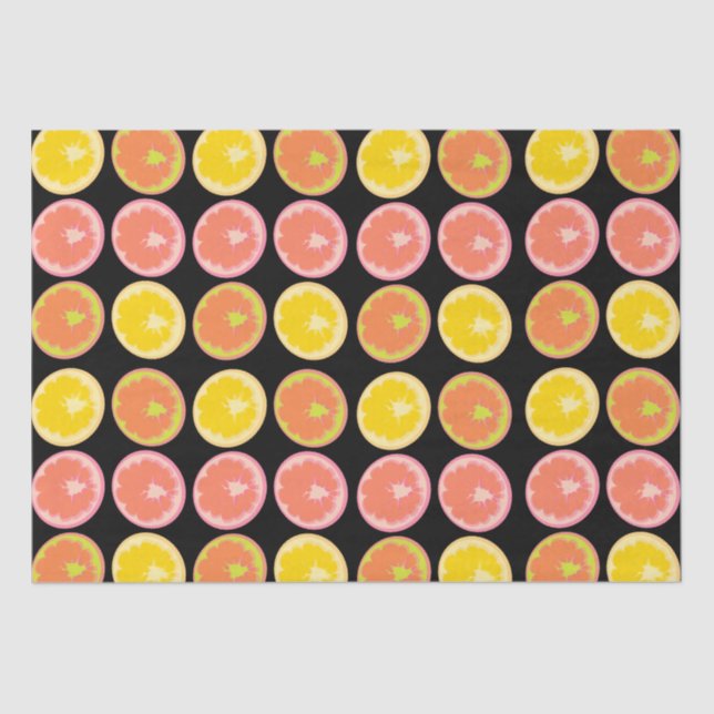 Papel De Seda Citrus Candy Lemon Fruit Pattern Cumpleaños (Anverso)