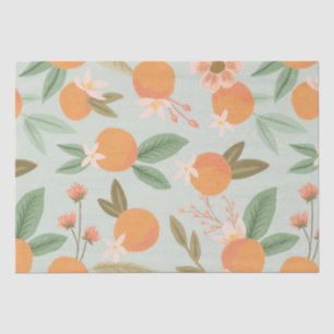 Papel De Seda Citrus Tropical Floral Mint Green