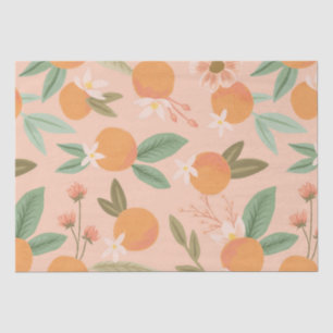 Papel De Seda Citrus tropical rosa floral