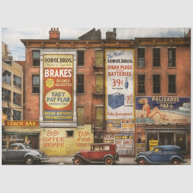 Papel De Seda City - New York NY - Elite almuerzo bar 1938 (Anverso)