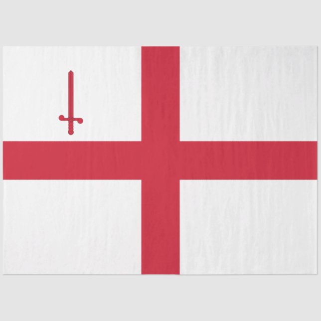 Papel De Seda City of London Flag (Inglaterra) (Capital del Rein (Anverso)