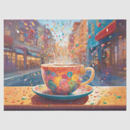Papel De Seda Cityscape Coffee Whimsy