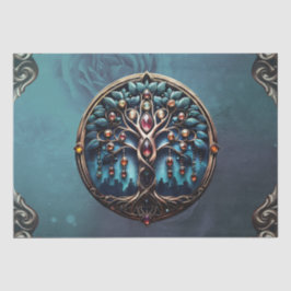 Papel De Seda Ciudad a la sombra del lujoso árbol de la vida.