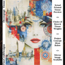 Ciudad abstracto Collage de mujer FS7R Decoupage