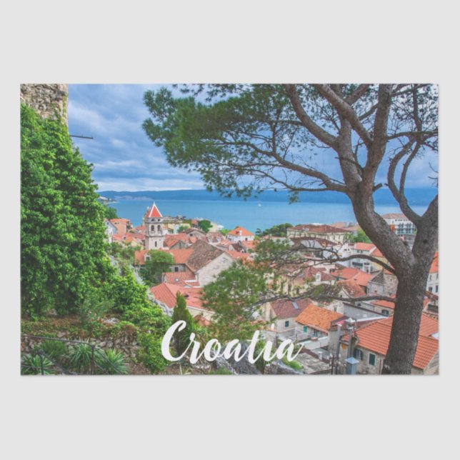 Papel De Seda Ciudad croata de Omis. (Anverso)